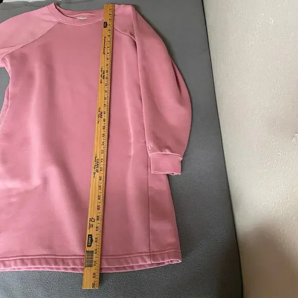 Pact Organic Cotton Blend Crew Neck Pullover Tunic Sweatshirt Womens M Pockets - Picture 11 of 15